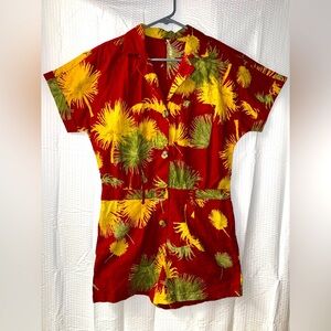 Free People Red Combo Malibu Romper Size S